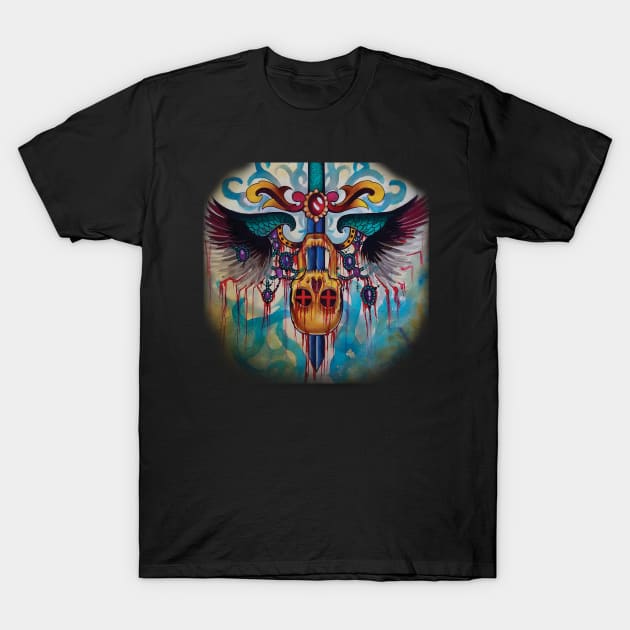 Skull and Dagger T-Shirt by EotresVlecFineArts